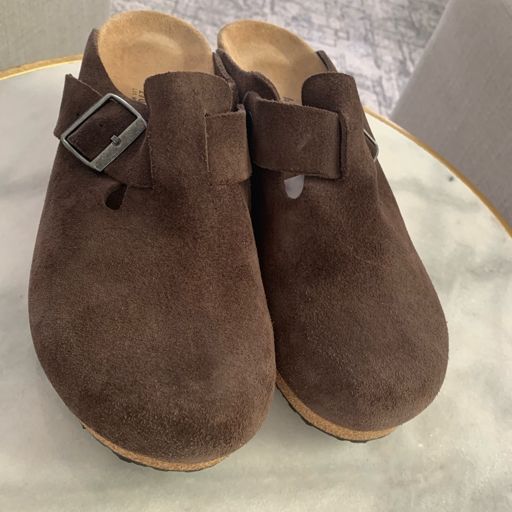 Birkenstock Papillio Fanny Wedge EUC Brown Suede Size EU 42 US 11